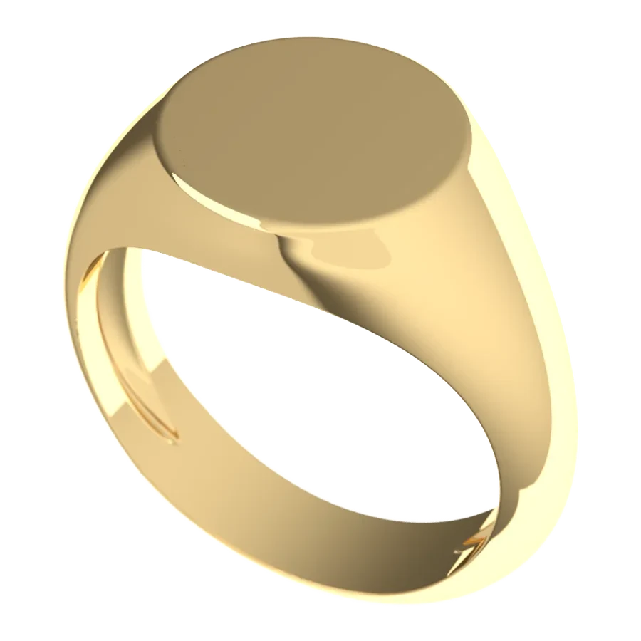 The Bequest signet ring in yellow gold, three-quarter view