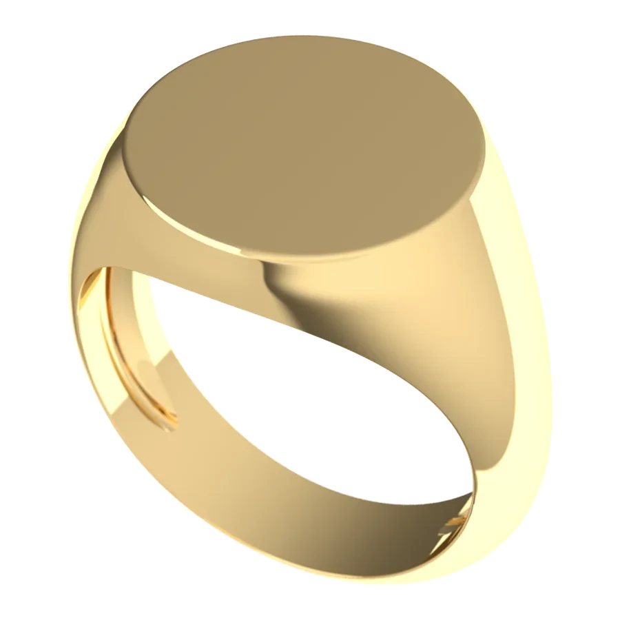 The Estate signet ring in yellow gold, three-quarter view