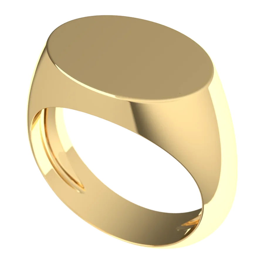 The Lineage signet ring in yellow gold, three-quarter view